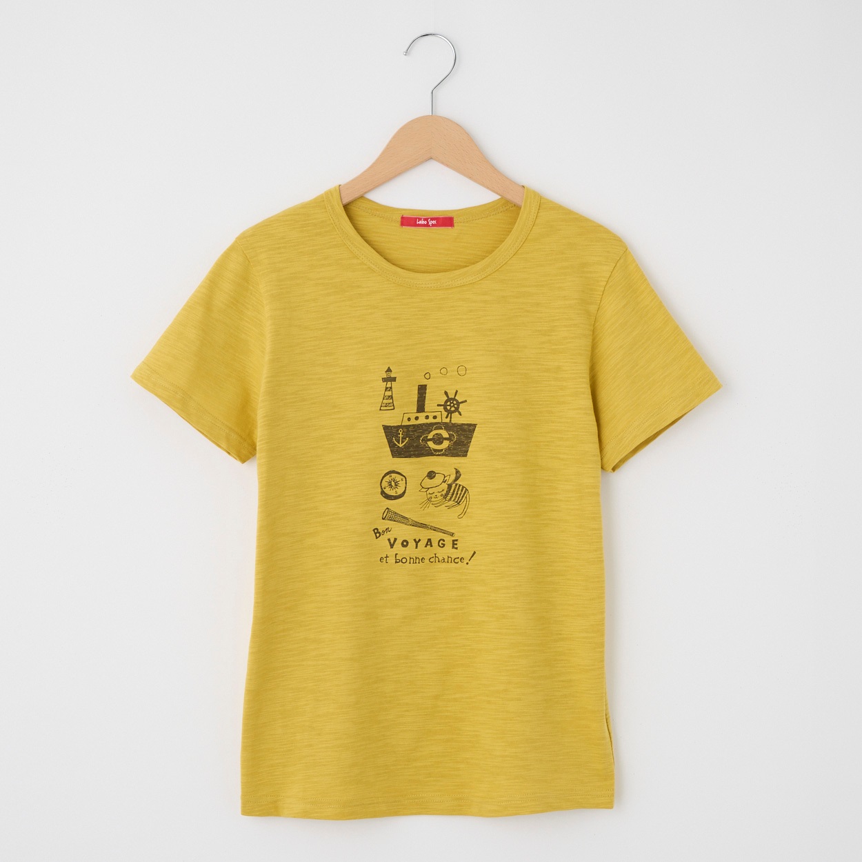 レディス  【西脇氏コラボ】20スラブ天竺 ボンボヤージュプリントTシャツ Labo Spec(ラボスペック) 777761106(ウスキイロ-XL)