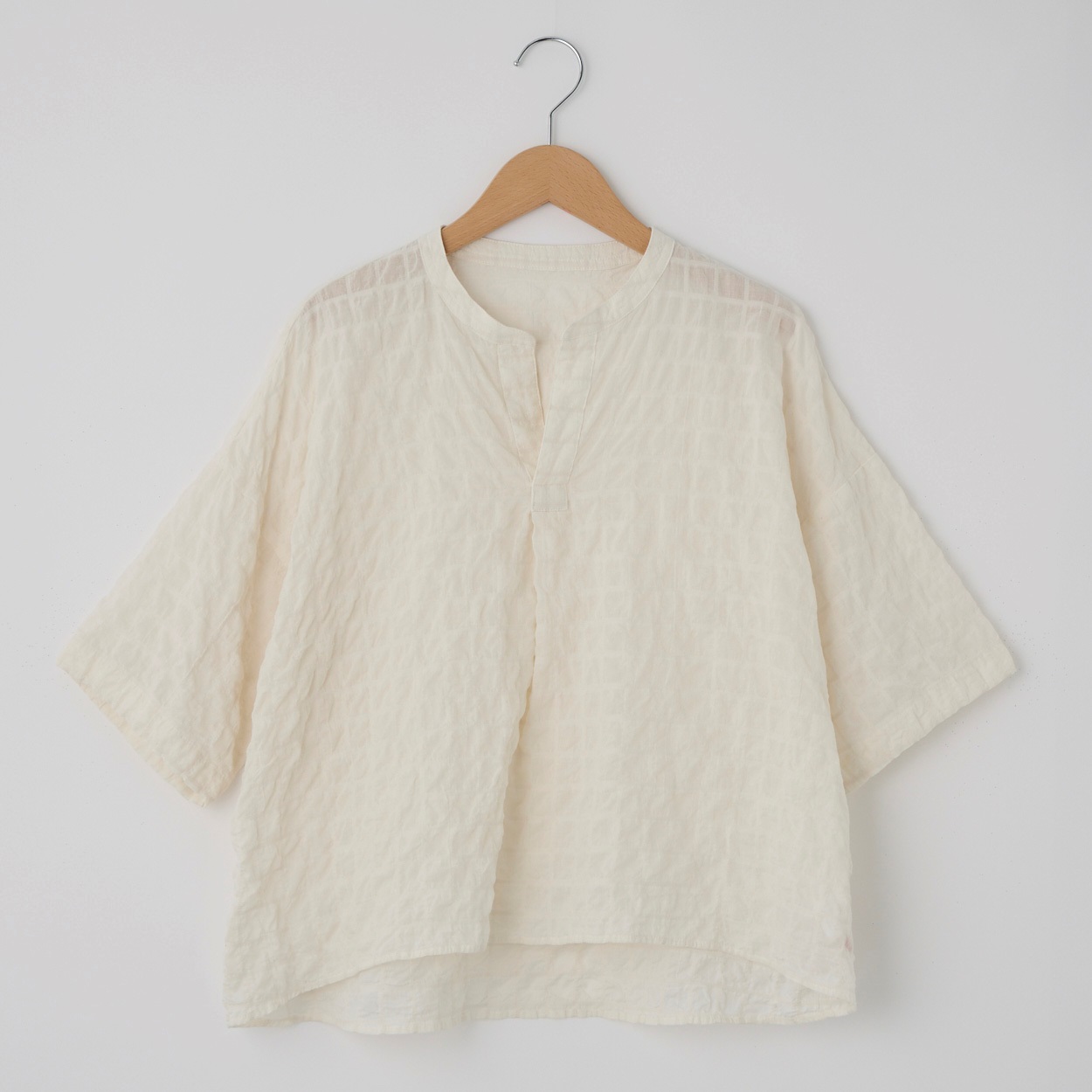 レディス シアーチェック かぶりブラウス Labo Spec(ラボスペック) 777762094(シロ-S)