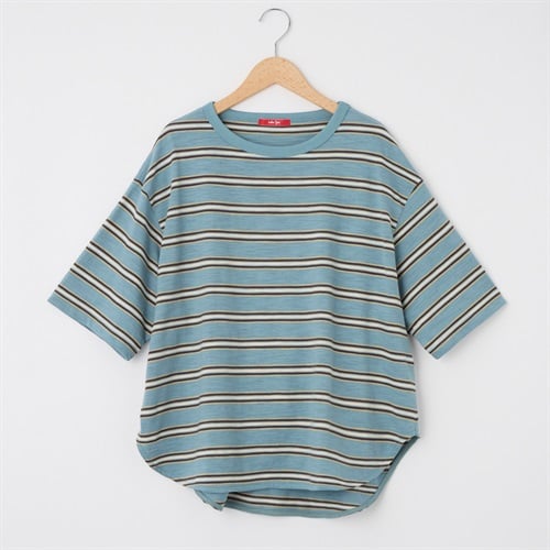 スラブ天竺ボーダー BIGシルエットTシャツ Labo Spec(ラボスペック) 777861005