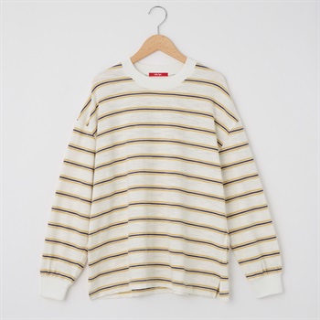 スラブ天竺ボーダー 長袖Tシャツ Labo Spec(ラボスペック) 777861007(シロ-S)