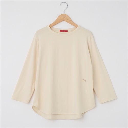 接触冷感レディス カレンダー天竺 7分袖ラウンドヘムTシャツ Labo Spec(ラボスペック) 777861003(キナリ-M)