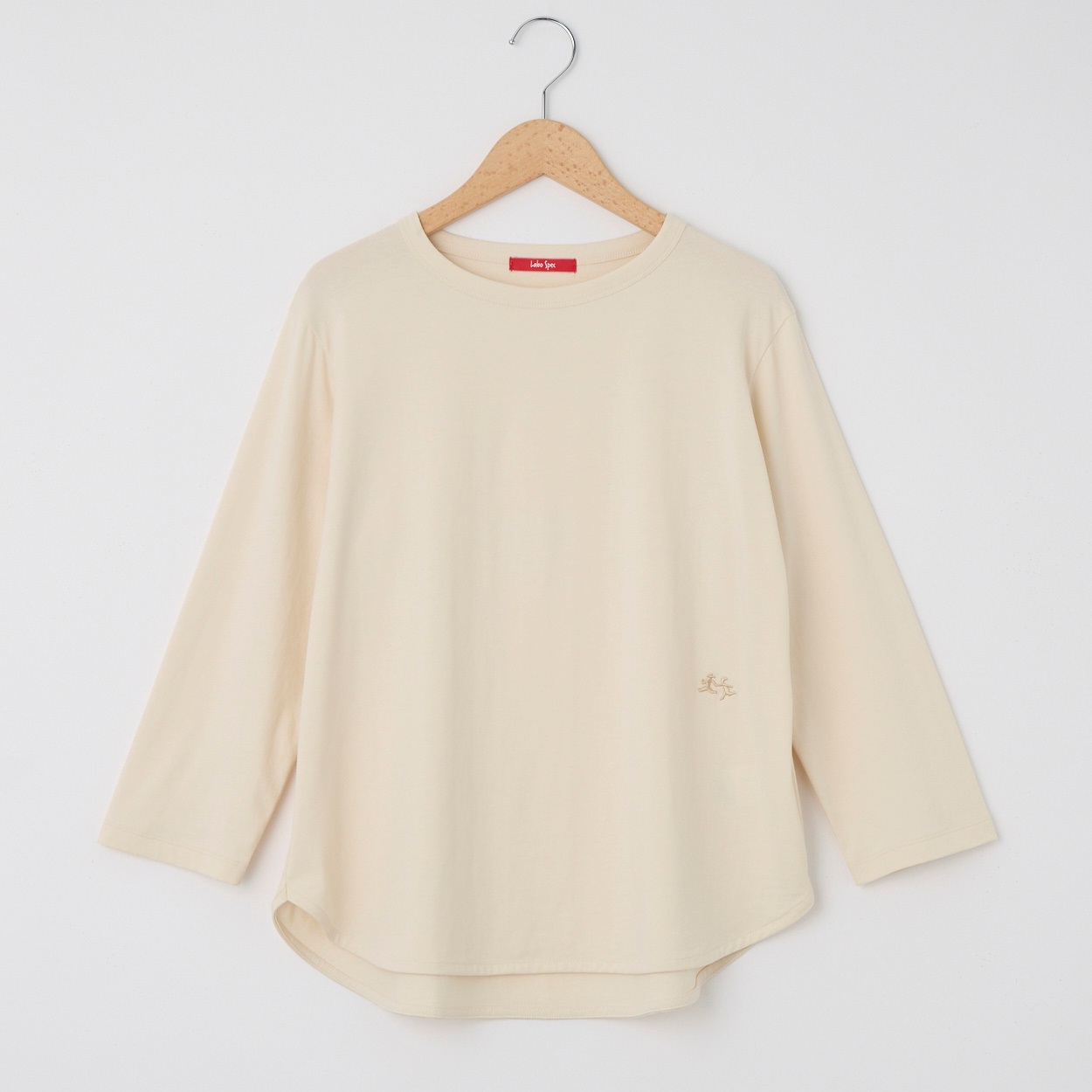 接触冷感レディス カレンダー天竺 7分袖ラウンドヘムTシャツ Labo Spec(ラボスペック) 777861003(キナリ-M)