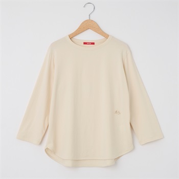 接触冷感レディス カレンダー天竺 7分袖ラウンドヘムTシャツ Labo Spec(ラボスペック) 777861003(キナリ-M)