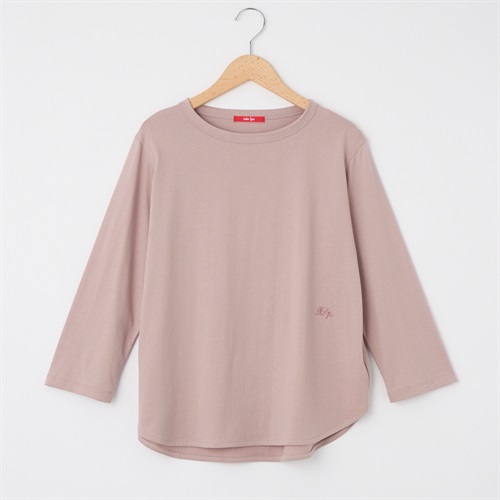 接触冷感レディス カレンダー天竺 7分袖ラウンドヘムTシャツ Labo Spec(ラボスペック) 777861003(ウスアカ-M)