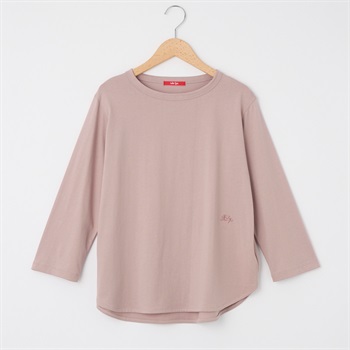 接触冷感レディス カレンダー天竺 7分袖ラウンドヘムTシャツ Labo Spec(ラボスペック) 777861003(ウスアカ-M)