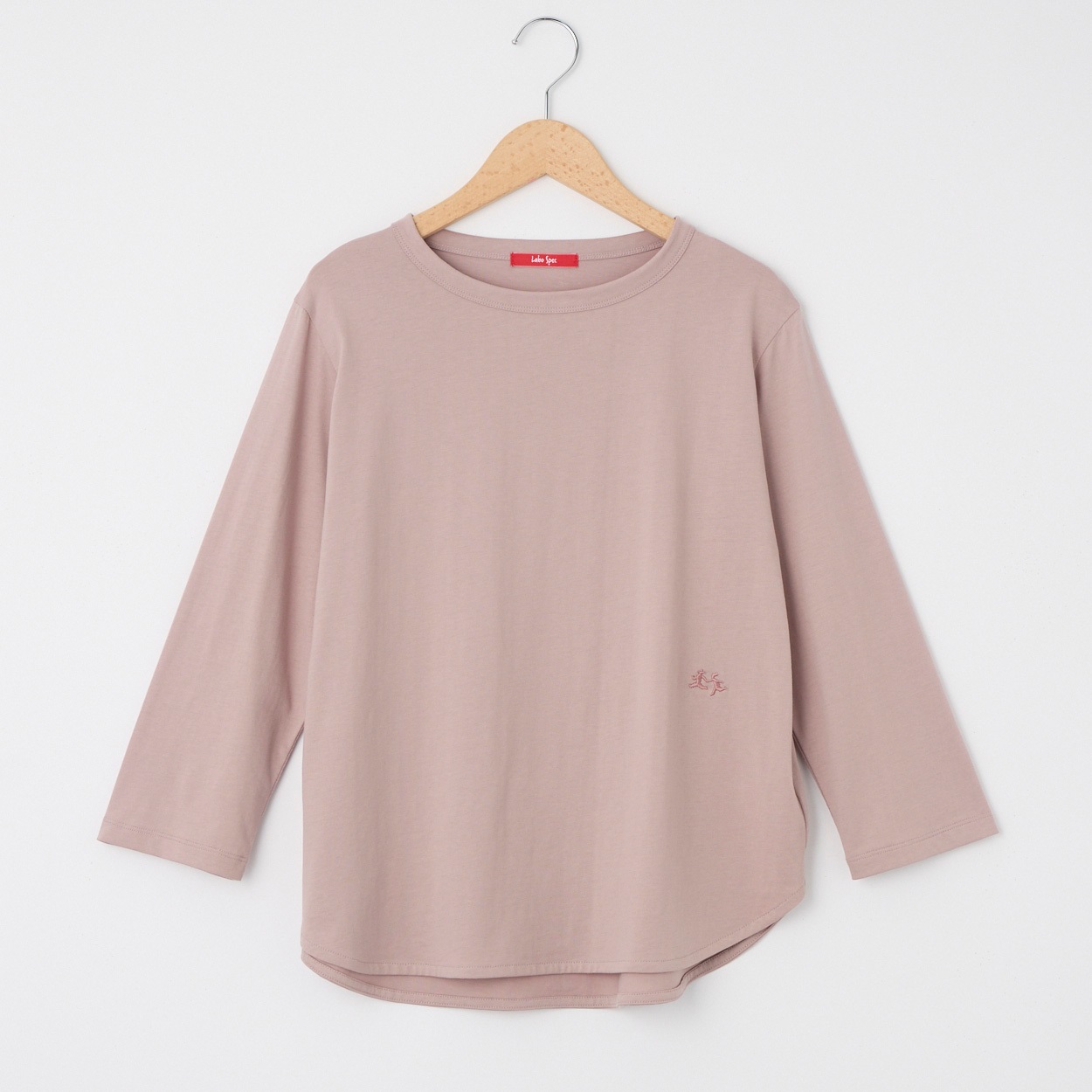 接触冷感レディス カレンダー天竺 7分袖ラウンドヘムTシャツ Labo Spec(ラボスペック) 777861003(ウスアカ-L)