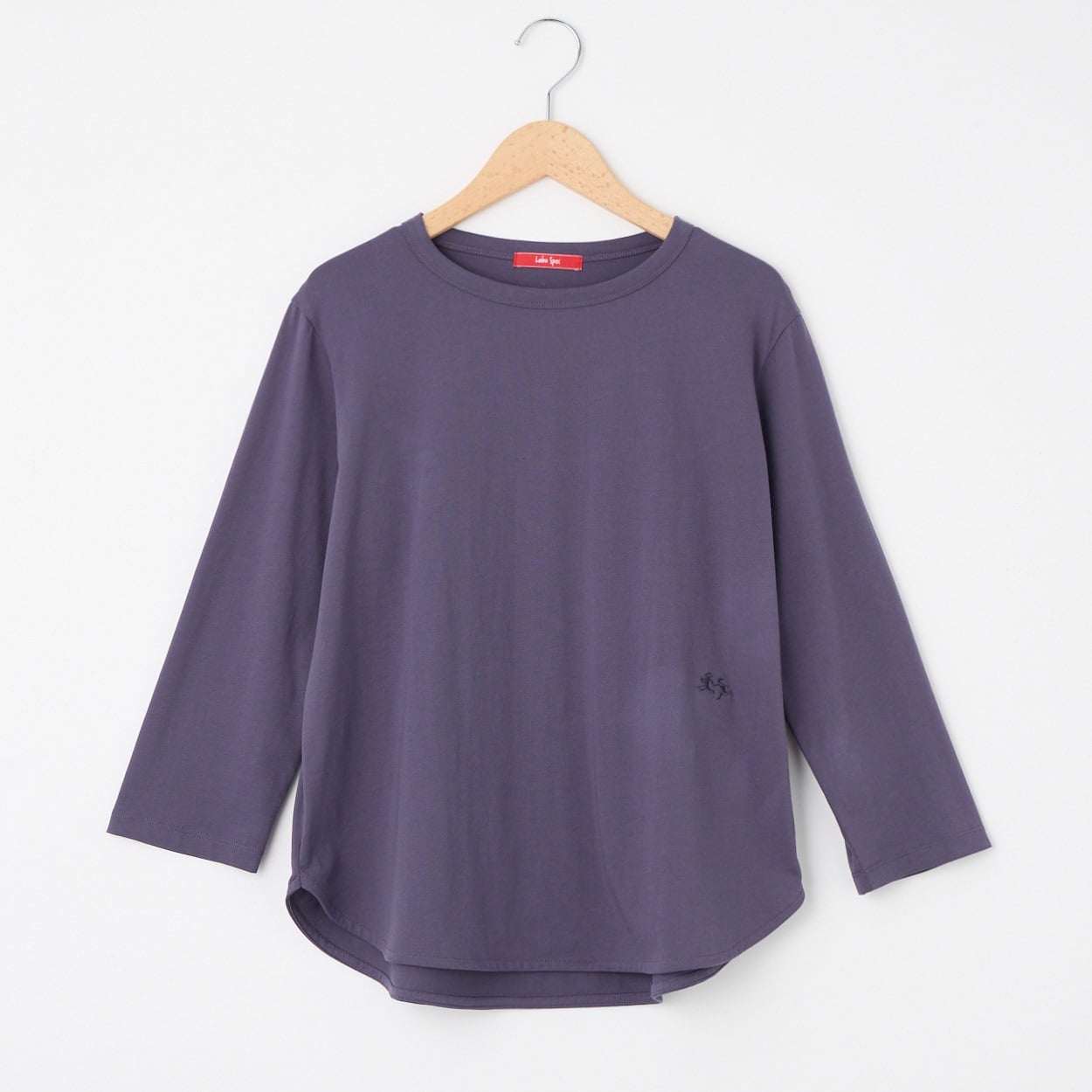 接触冷感レディス カレンダー天竺 7分袖ラウンドヘムTシャツ Labo Spec(ラボスペック) 777861003(ムラサキ-M)
