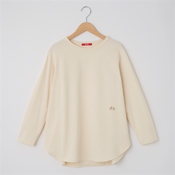 レディス 天竺裏起毛 9分袖ラウンドヘムTシャツ Labo Spec(ラボスペック) 777861025(キナリ-M)