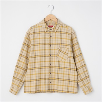 冬チェック レギュラーカラーシャツ Labo Spec(ラボスペック) 777862043(キナリ-S)