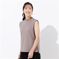 ひんやり・UV対策 大人のモックネックノースリーブTシャツ