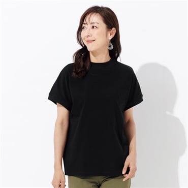 ひんやり・UV対策 大人のモックネック半袖Tシャツ レディス JEUNEMAMAN(ジュネママン)