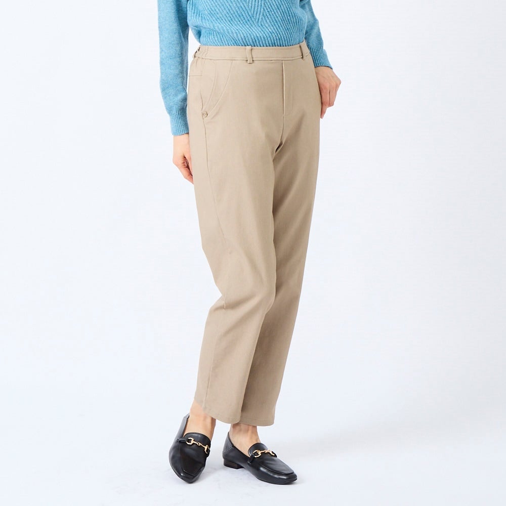 68丈ストライプパンツ レディス JEUNEMAMAN(ジュネママン)(モカチャ-L)
