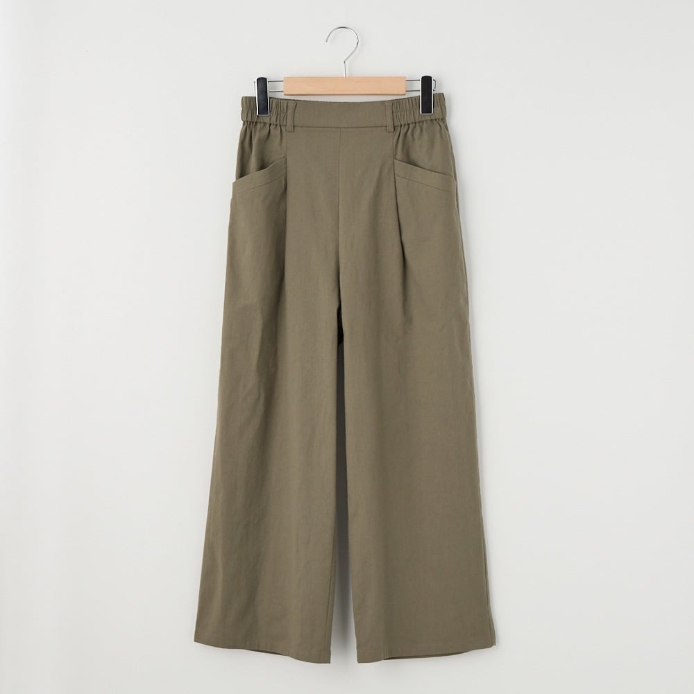 【ポイント20倍対象商品】60丈綿スラブワイドパンツ レディス JEUNEMAMAN(ジュネママン)(コイミドリ-S)