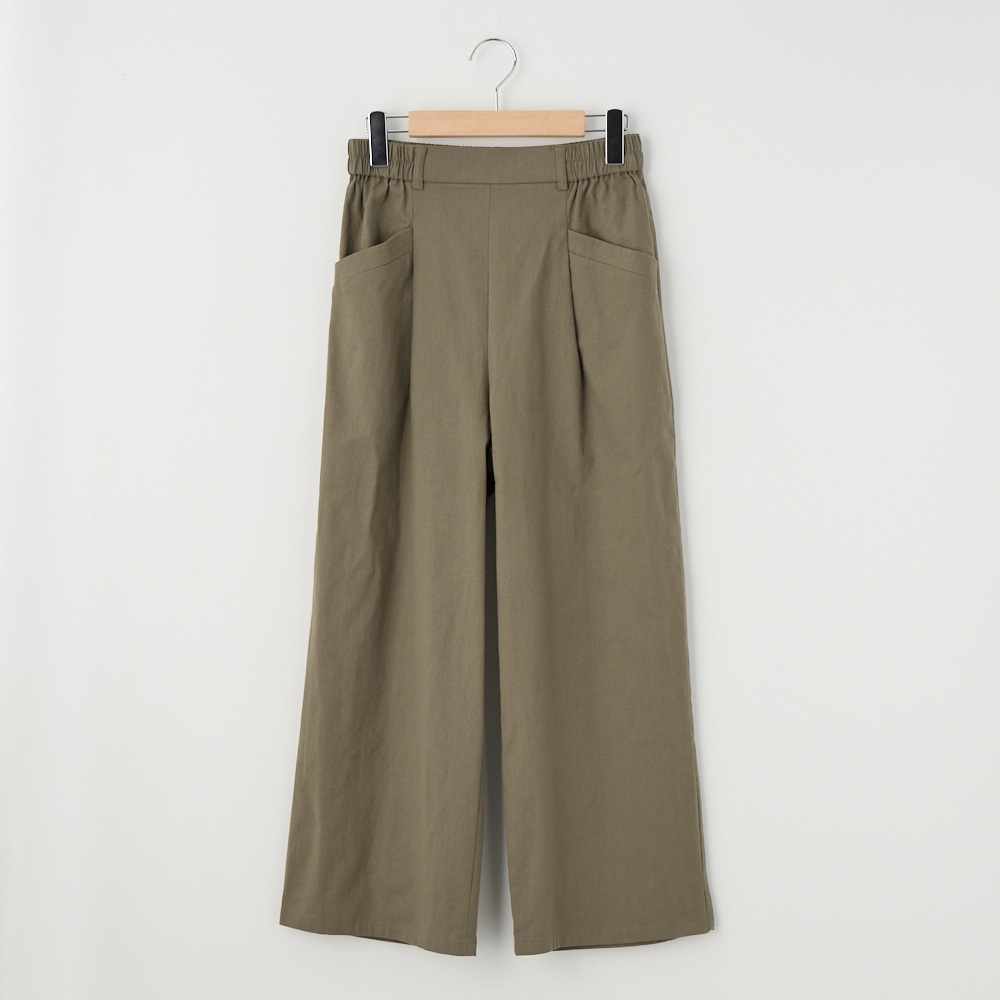 【ポイント20倍対象商品】60丈綿スラブワイドパンツ レディス JEUNEMAMAN(ジュネママン)(コイミドリ-M)