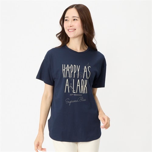 オーガニックコットン 68丈裾ラウンド胸プリントＴシャツ レディス JEUNEMAMAN(ジュネママン)(コイアオ-XL)