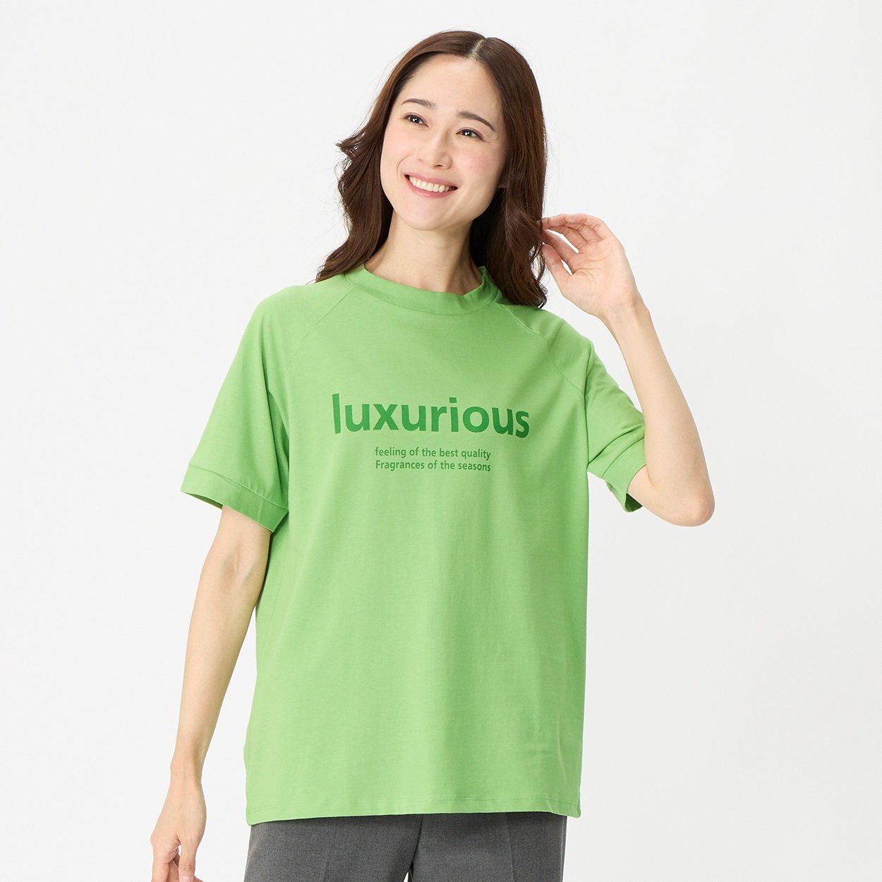 オーガニックコットン 65丈ラグラン切替Tシャツ レディス