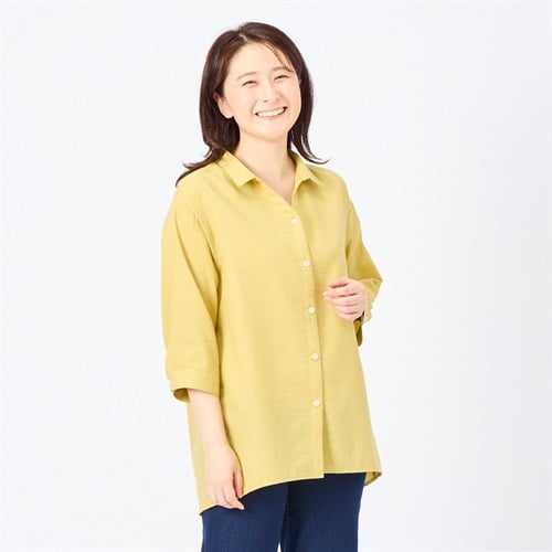 68丈サッカー前開きシャツ レディス JEUNEMAMAN(ジュネママン)(コイキイロ-XL)