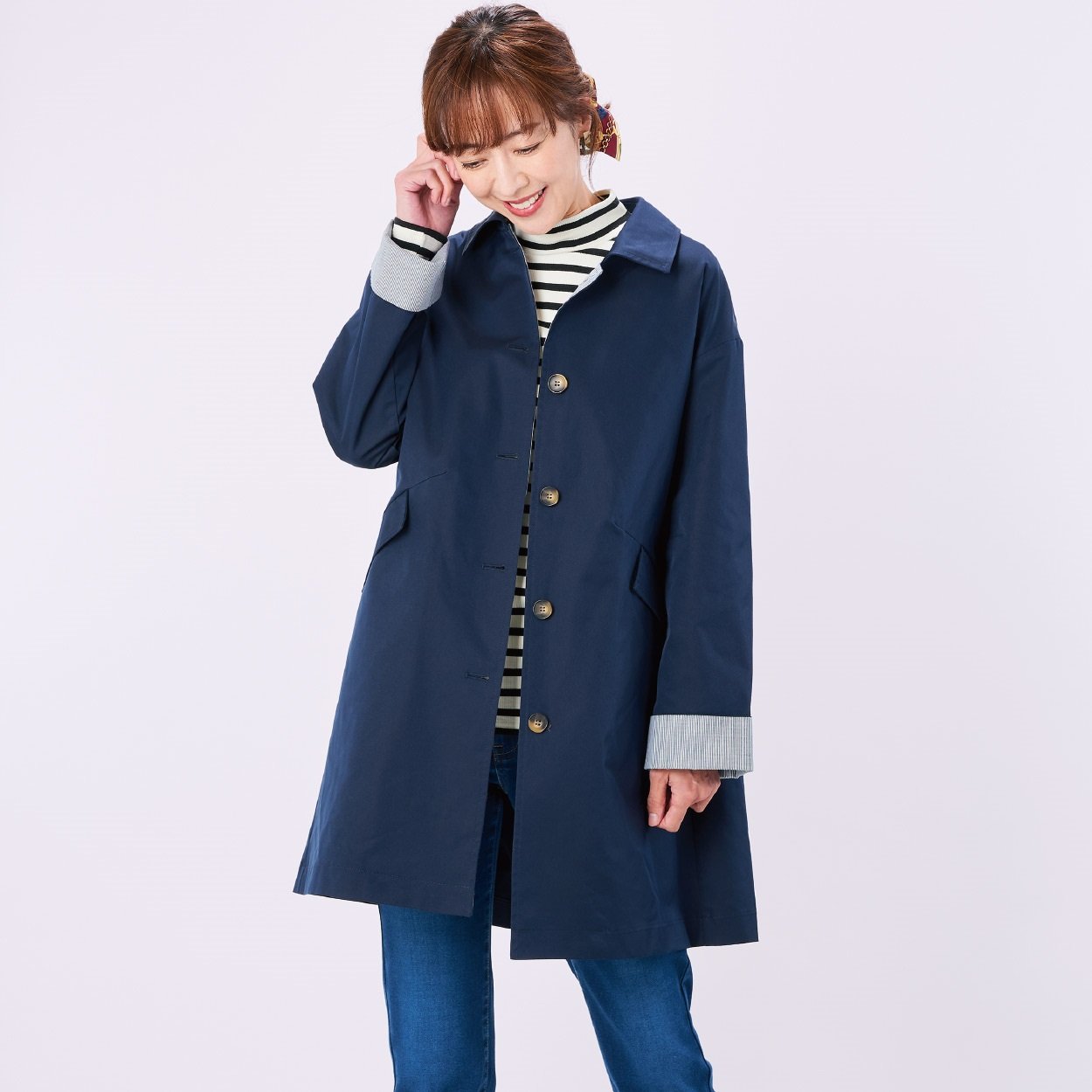 85丈ステンカラーコート レディス JEUNE MAMAN(ジュネママン) AN