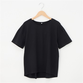 オーガニックコットン 65丈無地後ろギャザー半袖Tシャツ レディス JEUNE MAMAN(ジュネママン) AS-1980-2806A(クロ-M)