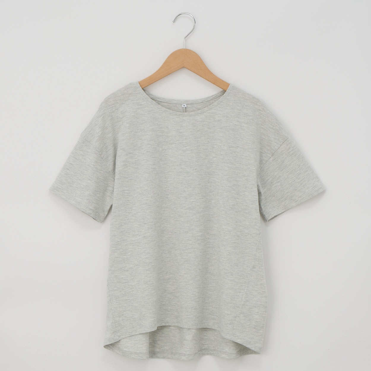 オーガニックコットン 65丈無地後ろギャザー半袖Tシャツ レディス JEUNE MAMAN(ジュネママン) AS-1980-2806A(グレー-L)