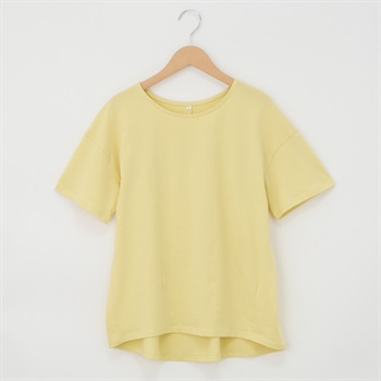 オーガニックコットン 65丈無地後ろギャザー半袖Tシャツ レディス JEUNE MAMAN(ジュネママン) AS-1980-2806A(ウスキイロ-M)