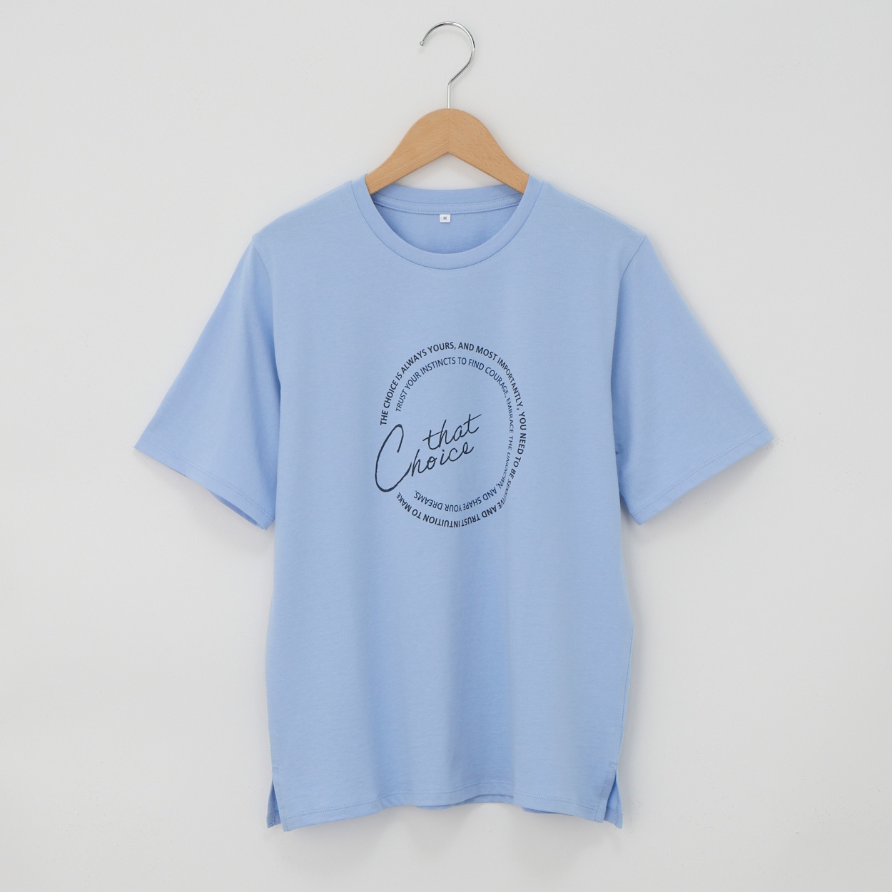 オーガニックコットン 63丈脇スリットプリント半袖Ｔシャツ レディス JEUNE MAMAN(ジュネママン) AS-1980-2806D(アオ-M)