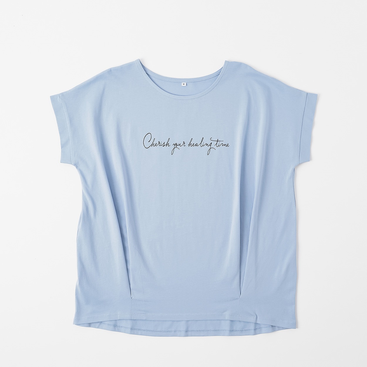 オーガニックコットン 前身タック入りTシャツ レディス JEUNE MAMAN(ジュネママン) AS-1980-2807A(ウスアオ-L)
