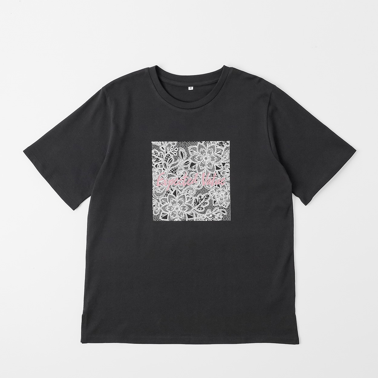オーガニックコットン レースプリントTシャツ レディス JEUNE MAMAN(ジュネママン) AS-1980-2807B(クロ-L)