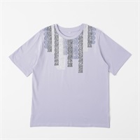オーガニックコットン レースプリントTシャツ レディス JEUNE MAMAN(ジュネママン) AS-1980-2807B(ウスムラサキ-M)