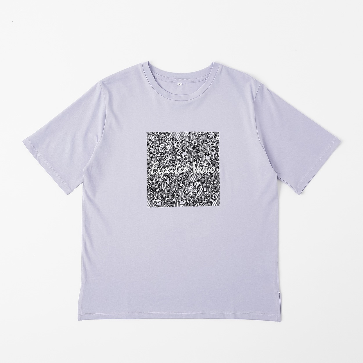 オーガニックコットン レースプリントTシャツ レディス JEUNE MAMAN(ジュネママン) AS-1980-2807B(Ａウスムラサキ-XL)