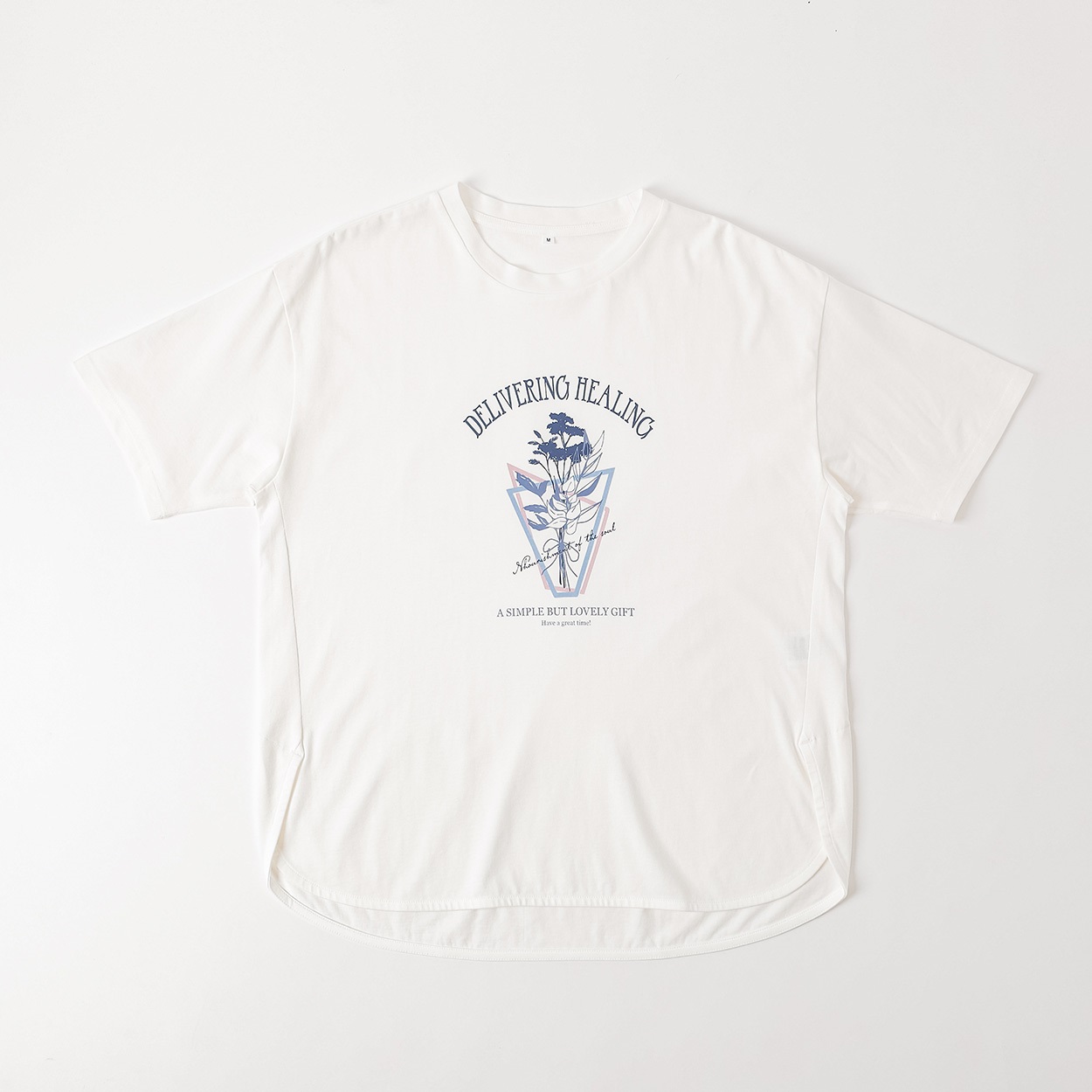 オーガニックコットン 裾ラウンドTシャツ レディス JEUNE MAMAN(ジュネママン) AS-1980-2807C(シロ-M)