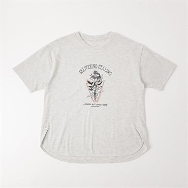 オーガニックコットン 裾ラウンドTシャツ レディス JEUNE MAMAN(ジュネママン) AS-1980-2807C(ウスクロ-M)