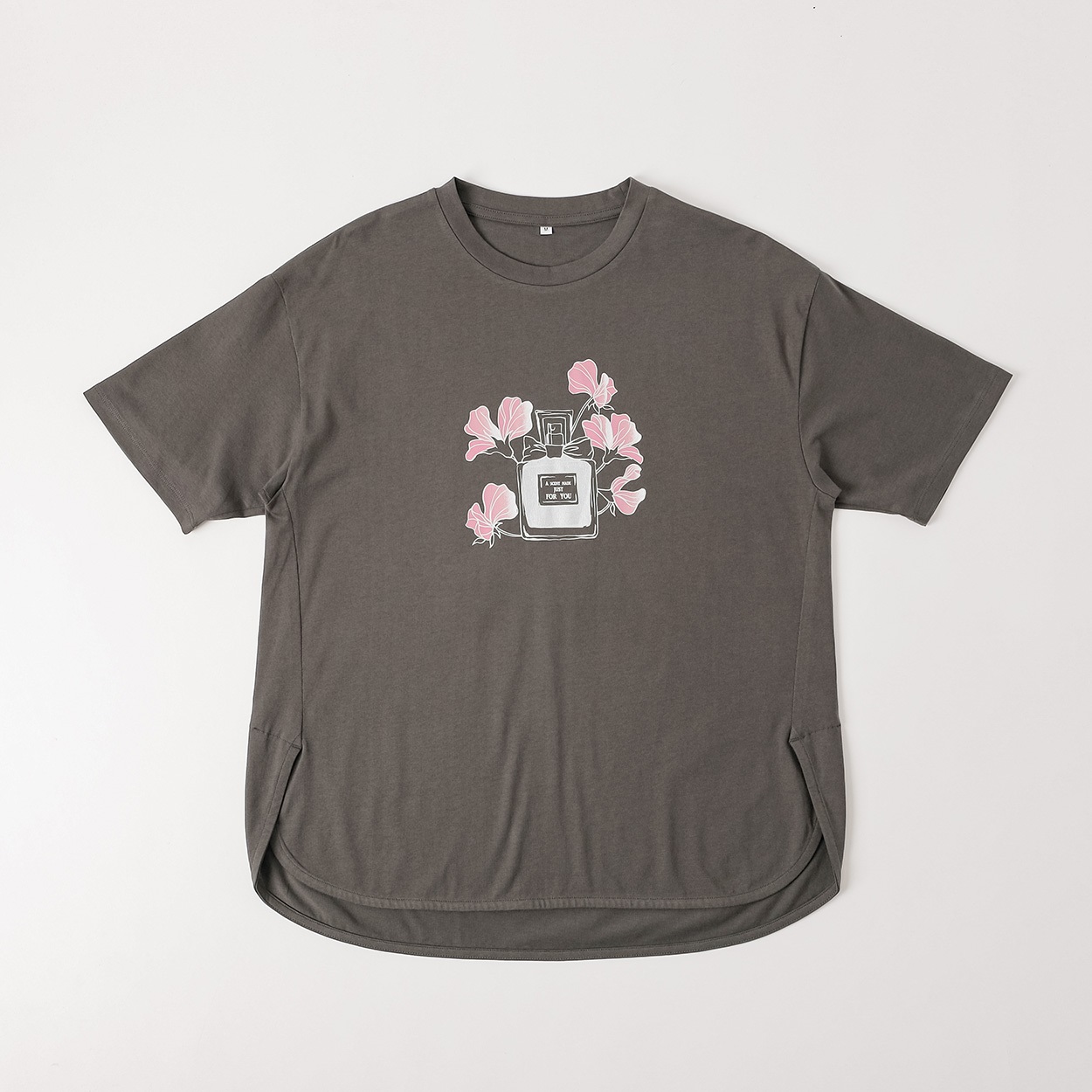 オーガニックコットン 裾ラウンドTシャツ レディス JEUNE MAMAN(ジュネママン) AS-1980-2807C(チャコ－ルグレ－-M)
