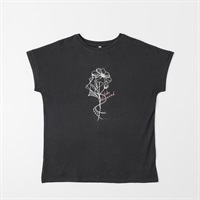 オーガニックコットン 袖ロールアップTシャツ レディス JEUNE MAMAN(ジュネママン) AS-1980-2807D(クロ-M)