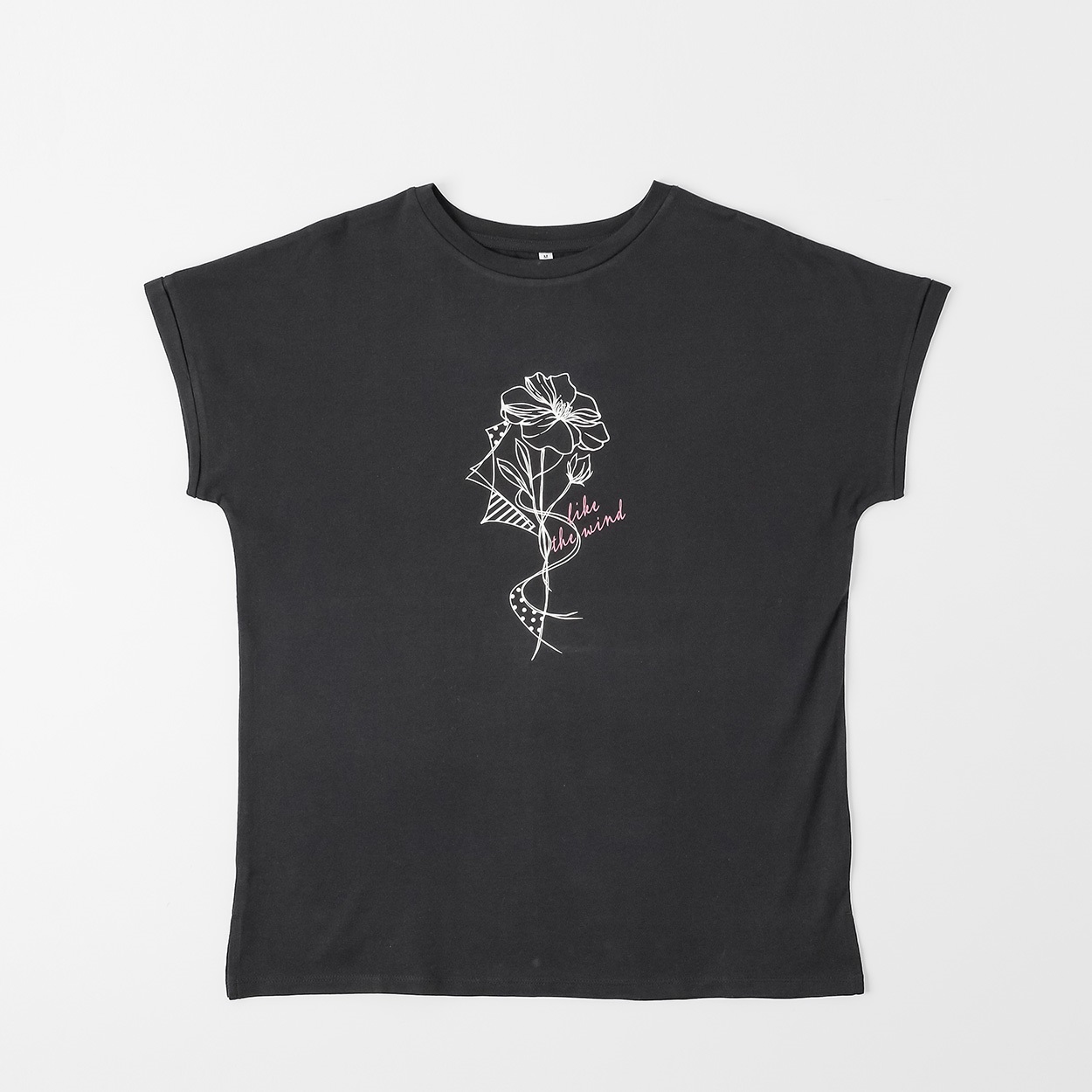 オーガニックコットン 袖ロールアップTシャツ レディス JEUNE MAMAN(ジュネママン) AS-1980-2807D(クロ-XL)