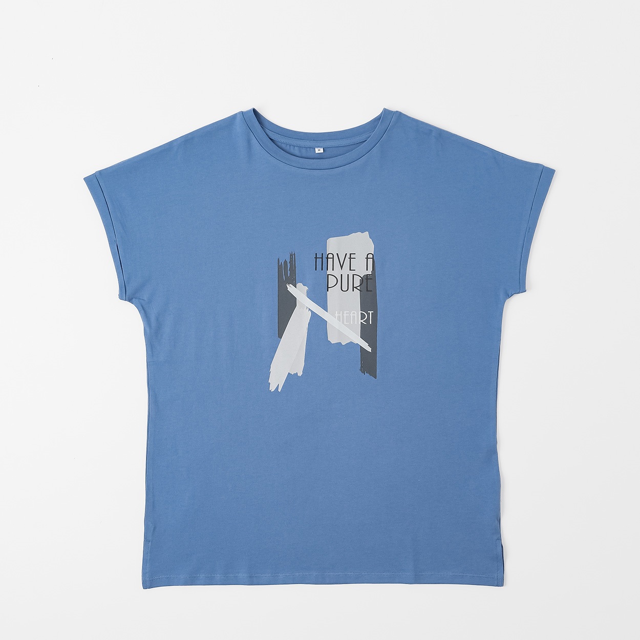 オーガニックコットン 袖ロールアップTシャツ レディス JEUNE MAMAN(ジュネママン) AS-1980-2807D(アオ-XL)