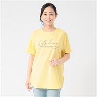 オーガニックコットン 裾ラウンドロゴＴシャツ レディス JEUNE MAMAN(ジュネママン) AS-1980-2808D(ウスキイロ-M)