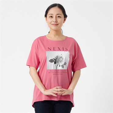 オーガニックコットン フォトモチーフプリントＴシャツ レディス JEUNE MAMAN(ジュネママン) AS-1980-2809A(コイアカ-M)