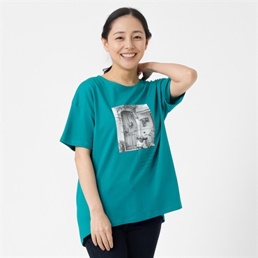 オーガニックコットン フォトモチーフプリントＴシャツ レディス JEUNE MAMAN(ジュネママン) AS-1980-2809A