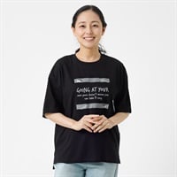 オーガニックコットン ロゴ入りドロップショルダーＴシャツ レディス JEUNE MAMAN(ジュネママン) AS-1980-2809B(クロ-M)