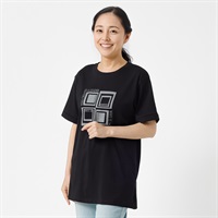 オーガニックコットン ロールアッププリントＴシャツ レディス JEUNE MAMAN(ジュネママン) AS-1980-2809D(クロ-M)