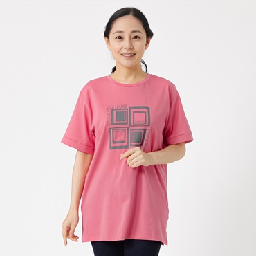 オーガニックコットン ロールアッププリントＴシャツ レディス JEUNE MAMAN(ジュネママン) AS-1980-2809D
