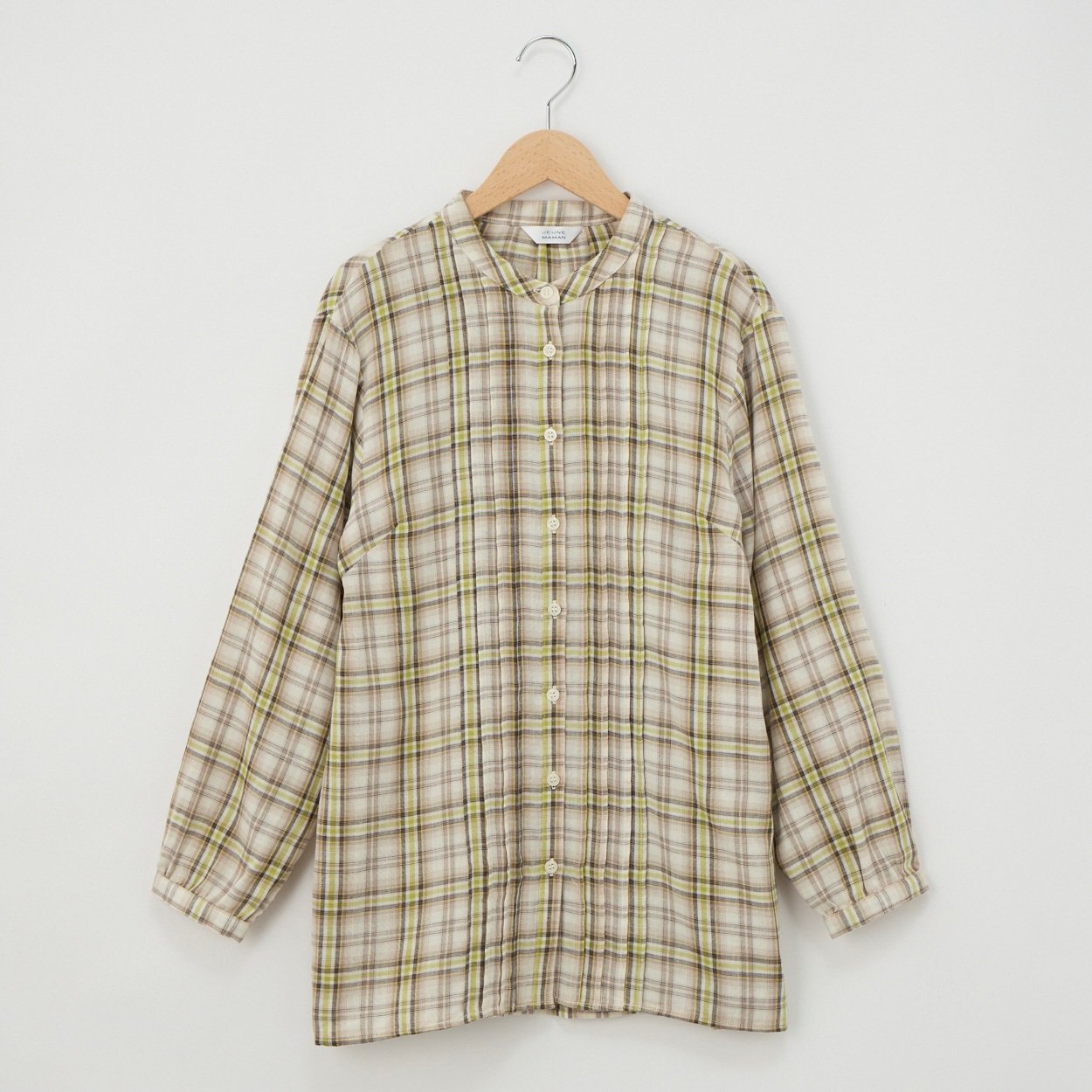 72丈ダブルガーゼバンドカラーシャツ レディス JEUNE MAMAN