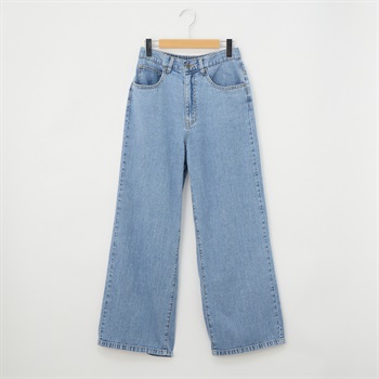 甘織デニムワイドパンツ レディス JEUNE MAMAN(ジュネママン) KC396-3226(ウスアオ-M)