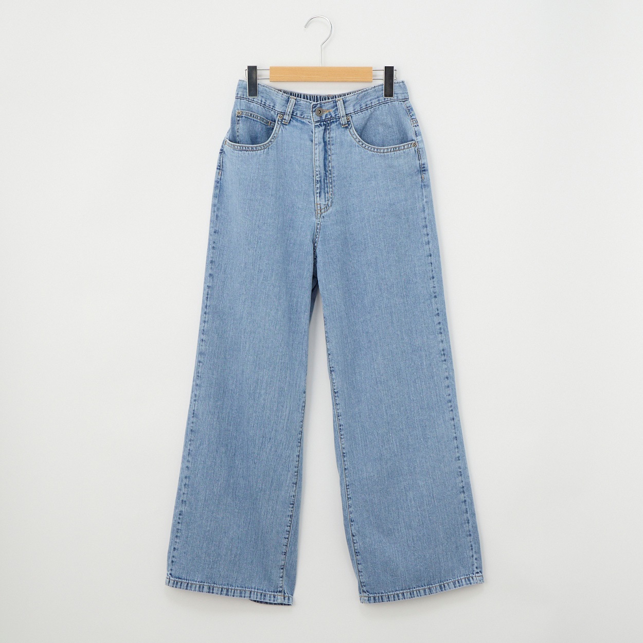 甘織デニムワイドパンツ レディス JEUNE MAMAN(ジュネママン) KC396-3226(ウスアオ-L)