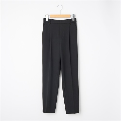 大人の素敵セットアップ 両面起毛テーパードパンツ レディス JEUNE MAMAN(ジュネママン) TV7056B0396R(クロ-S)