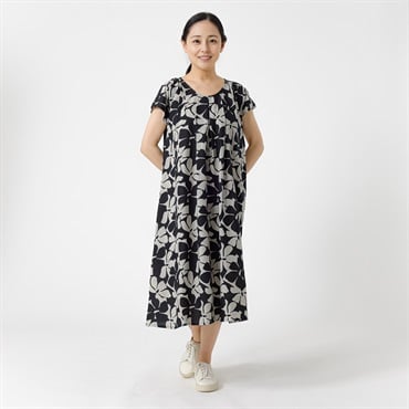 前身タック入りレーヨンワンピース レディス JEUNE MAMAN(ジュネママン) KA588-6680-26(シロ-M)