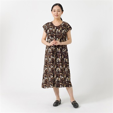 前身タック入りレーヨンワンピース レディス JEUNE MAMAN(ジュネママン) KA588-6680-26(Ａチャ-M)