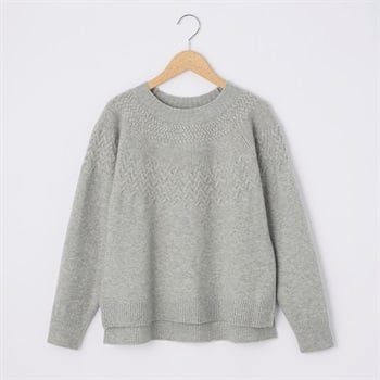 大人の素敵ニット 求心柄ニットプルオーバー レディス JEUNE MAMAN(ジュネママン) TV7052B08A6R(ウスクロ-M)