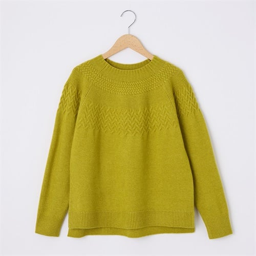 大人の素敵ニット 求心柄ニットプルオーバー レディス JEUNE MAMAN(ジュネママン) TV7052B08A6R(ミドリ-M)